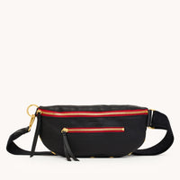 Charles Crossbody | Black/Brushed Gold Red Zip