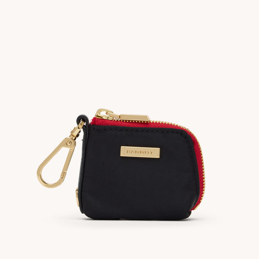 Syd-Pouch-Black-Nylon-G-Red-Zip-Front-View